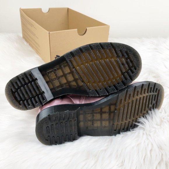 Dr. Martens Pink Vegan Leather 1460 Goldmix Boots - Picture 13 of 16